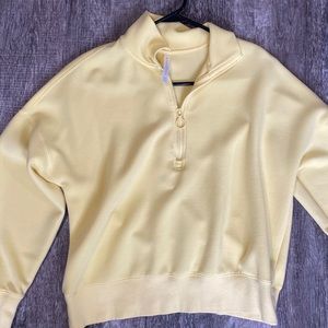 Fabletics XS yellow 1/4 zip pullover